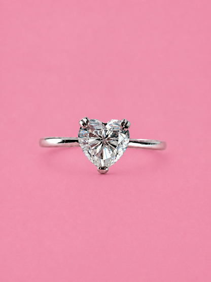 Heart Solitaire Ring