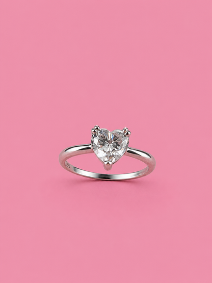Heart Solitaire Ring