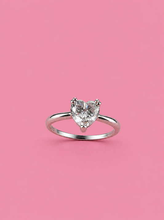 Heart Solitaire Ring