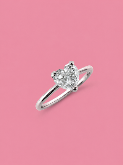 Heart Solitaire Ring