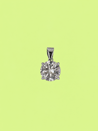 3ct Round Grande Solitaire Pendant