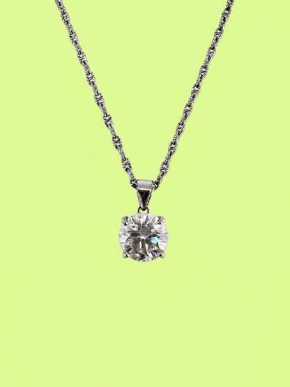 3ct Round Grande Solitaire Pendant