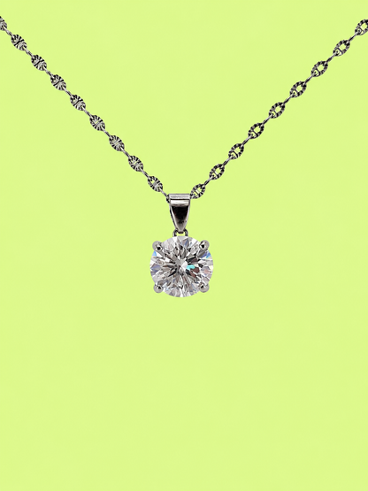 3ct Round Grande Solitaire Pendant