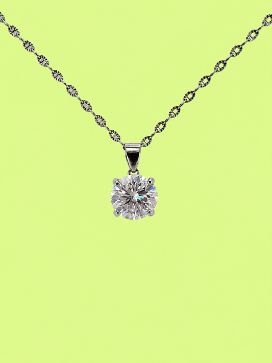 3ct Round Grande Solitaire Pendant